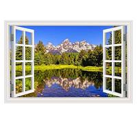Decal d'autocollant mural de décalage mural de paysage de fenêtre en vinyle 3D, PVC Paysage étanche papier peint for le salon (Color : 9, Size : 40x60cm)