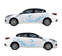 Décal de Carrosserie, Autocollants Décoratifs Motif Vinyle Fleur Papillon pour Voitures Fourgonnettes SUV Tout-terrain (Bleu)