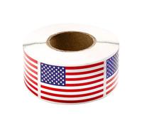 Decal de drapeau américain, autocollants de drapeau américain,1,2x2 pouce US Flag Sticker Sticker | 250 Per Roll Independence Day Adhesive Clings for Motorcycle Bumper Murs Portes Librations Decor
