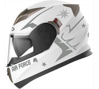 Decalart Kit 21 autocollants pour casque moto réservoir universels compatibles - Air Force avion étoiles bandes militaires bandes décalcomanies Code L117 (074 gris)