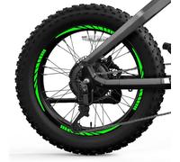 Decalart Kit autocollants Jantes Roues Fat Bike Vélo Vtt 20 ou 26" Pouces -Universal Bord Roues Bandes Vinyle Kit Complet 2 Roues Décalcomanies L028 (069 Vert FLUO, 20 Pouces)