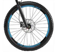 Decalart Kit autocollants pour jantes roues de vélo vtt GO FAST aller rapide 26 27,5 28 29 pouces complet 2 roues L013 (053 bleu léger, 27,5 pouces)