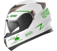 Decalart Kit de 15 autocollants pour casque de moto universels valise PC araignée araignée araignée bandes spiderweb autocollants casque Cod.L121 (064 vert citron )