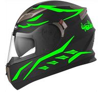 Decalart Kit de 19 autocollants casque moto universels valise PC - taureau cornes bull bandes bandes autocollants strips autocollants casque Cod.L120 (069 vert fluo)