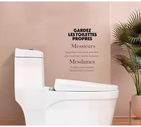 Décalcomanie de Toilette "Gardez les toilettes propres" - Humour Élégant pour Messieurs & Mesdames (18x22.5 cm, 2 pièces)