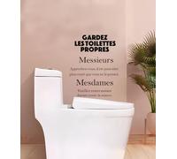Décalcomanie de Toilette "Gardez les toilettes propres" - Humour Élégant pour Messieurs & Mesdames (40x50 cm)