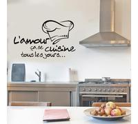 Décalcomanie Murale "L'Amour Sans Cuisine Tous les Jours" - Motivation Culinaire Élégante pour Cuisine Moderne, Salles à Manger ou Espaces de Coworking (40x60 cm)