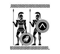 Decalcomanie per intaglio fine Soldat grec Guerrier spartiate Lances Boucliers 51x58.1cm Auto-adhésif L-Black