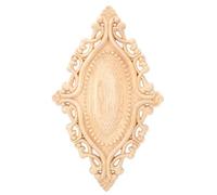 Décalcomanie Sculptée en Bois Non Peinte, Applique Murale pour Meubles, 20x12x1cm - Motif Fleur en Bois Naturel, Décoration Intérieure, Style Européen Élégant