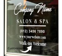 Décalcomanies de fenêtre en vinyle personnalisées Votre nom d'entreprise ou logo - Autocollants pour vitrine - Personnalisé - Boutique personnalisée - Fenêtre ou porte d'entreprise 30x30cm,30x40cm,40x