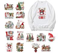 Décalcomanies de Noël pour travaux manuels | Décalcomanies de Père Noël - Transferts thermiques de Noël - Pour tissu, t-shirt, coussin, tissu, serviette, festival, vacances