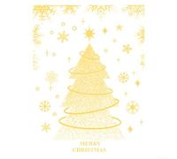 Décalcomanies électrostatiques dorées en forme de sapin de Noël pour la décoration de la maison, conçus pour un repositionnement facile sur le verre et les portes