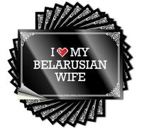 Décalcomanies esthétiques rétro pour carnet de notes Boss avec inscription en anglais « I Love My Belarusian Wife » (6 x 9 cm)