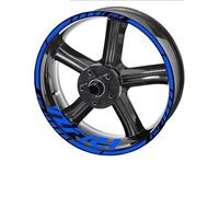 Décalcomanies jante Autocollant De Moyeu De Moto, Autocollant De Roue, Ensemble D'autocollants De Jante Pour Y&amaha Yzf R1 R1, Ensemble Complet De Décalcomanies Avant Et Arrière(Reflective Blue)