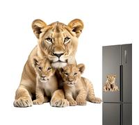 Décalcomanies murales Lion | Autocollant de fenêtre de simulation de lion | Décoration artistique réaliste et vive pour porte, mur, fenêtre et armoire.