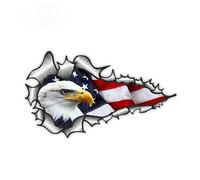 Décalcomanies pour l'extérieur - Drapeau américain - Aigle à tête blanche - Autocollant pour voiture, moto, en PVC