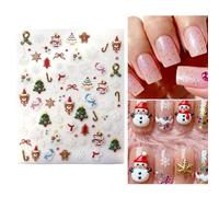 Décalcomanies pour ongles de Noël, Noël 3D | décalcomanies à ongles - Pour filles et garçons débutants, salon de beauté manucure