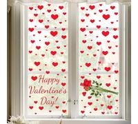 Décalcomanies statiques de Saint-Valentin avec motif cœur ours et fleurs pour fenêtres, verre, intérieur, chambre à coucher, salon (A)