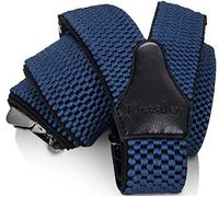 Decalen Bretelle Uomo Eleganti Extra Forte Clip Taglia Unica per Uomini e Donne Grandi e alti Larghezza Regolabile di 4 cm e Forma a Y Elastica (Bleu)