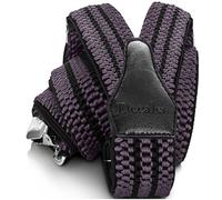 Decalen Bretelle Uomo Eleganti Extra Forte Clip Taglia Unica per Uomini e Donne Grandi e alti Larghezza Regolabile di 4 cm e Forma a Y Elastica (Gris Noir)