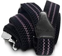 Decalen Bretelle Uomo Eleganti Extra Forte Clip Taglia Unica per Uomini e Donne Grandi e alti Larghezza Regolabile di 4 cm e Forma a Y Elastica (Noir Gris)