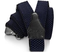 Decalen Bretelle Uomo Eleganti Extra Forte Clip Taglia Unica per Uomini e Donne Grandi e alti Larghezza Regolabile di 4 cm e Forma a Y Elastica (Bleu Marin)