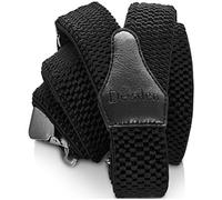 Decalen Bretelles Homme Larges Réglable Élastique Extra Fort 3 Clips en forme Y (Noir)