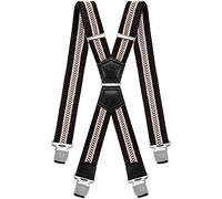 Decalen Bretelles Homme Larges Réglable Élastique Extra Fort 4 Clips en forme X