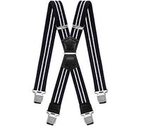Decalen Bretelles Homme Larges Réglable Élastique Extra Fort 4 Clips en forme X