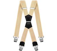 Decalen Bretelles Homme Larges Réglable Élastique Extra Fort 4 Clips en forme X