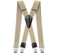 Decalen Bretelles pour Hommes et Femmes Une Taille Convient Tous Les Clips Forts Style X (Beige Clair)