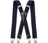 Decalen Bretelles pour Hommes et Femmes Une Taille Convient Tous Les Clips Forts Style X (Bleu Foncé)