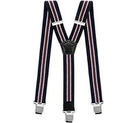 Decalen Bretelles pour Hommes et Femmes Une Taille Convient Tous Les Clips Forts Style Y Diverses Couleurs (Bleu Marine Beige Bordeaux)