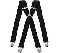 Decalen Bretelles pour Hommes Une Taille Convient Tous Les Clips Forts Style X Diverses Couleurs (Noir)