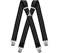 Decalen Bretelles pour Hommes Une Taille Convient Tous Les Clips Forts Style X Diverses Couleurs (Noir Gris)