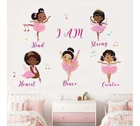decalmile Stickers Muraux Danseuse Fille Autocollant Mural Ballerine Fée Décoration Murale Chambre Enfants Bébé Pépinière Salon