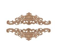 Décalque De Sculpture Sculpté Lot De 2 Appliques Décoratives En Bois Naturel Sculpté Pour Meubles Et Armoires Moulures En Bois Non Peintes Style Vintage 100 X 24cm