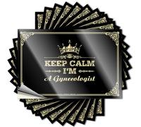 Décalques de décoration murale cool personnalisée, imperméable pour fenêtre - Keep Calm I'm A Gynecologist pour bouteille d'eau - Grands décalques en vinyle pour cadeau de vacances militaires (6 x 9