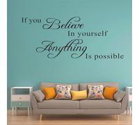 Décalques muraux de citations inspirantes If You Believe in Yourself Anything is Possible Décoration murale de l'intérieur en vinyle autocollant avec des citations positives