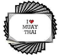 Decals Rock Décalcomanies en vinyle imperméable pour bouteille d'eau | I Love Muay Thai Parfait pour décoration d'ordinateur portable adulte (12 x 18 cm)