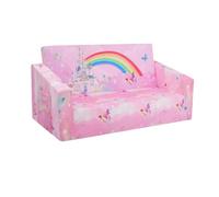 decalsweet Canapé Enfants 2 Places, Canapé-Lit Fauteuil Enfant Princesse | 2 en 1 chauffeuse enfant avec Tapis Antidérapant,fauteuil bebe,Lit Pliant Stable,pour chambre d'enfant,Pliable,Doux,Cadeau