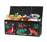 decalsweet Grande Boîte à Jouets, Coffre à Jouet Enfant Pliable Dinosaures