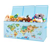 decalsweet Grande Boîte à Jouets, Coffre à Jouet Enfant Pliable Dinosaures