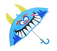 decalsweet Parapluie Enfant avec 3D Monstre Marin, Coupe-vent et Durable Parapluie pour Filles Garçons avec Sifflet, Facile à Transporter Parapluie Pliant Enfant, Léger Parapluie Canne (Bleu)