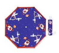 decalsweet Parapluie Pliant Enfant Anti-UV, Parapluie Compact Léger Automatique Anti-Rebond avec Bande Réfléchissante, Mini Parapluie de Voyage pour Bebe, Filles, Garçons, Astronaute de L'espace