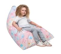 Decalsweet Peluche Jouet de Rangement Pouf, Sac de Haricot Chaise pour Enfants Extra Large Pliable, Sac de Jouets en Peluche Housse de Siège de Chaise Papillon Coloré (Sans Remplissage)