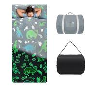 decalsweet Sac de Couchage Lumineux Enfant, Tapis de Sieste Chaud | 170×75cm,Grande,Oreiller Amovible,Couverture de Sieste,Fermeture Eclair,Camping Ecole Garderie,Portable,Doux,Filles Garçons
