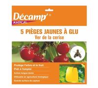 DECAMP 5 Pièges jaunes à glu Ver de la Cerise - DECAMP' - Protège l'arbre et le fruit