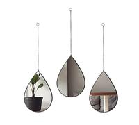DECANIT Black Mirrors for Wall Decoration Teardrop Mirrors for Living Room Decor & Home Decor, Pack of 3