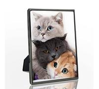 DECANIT Cadre photo en métal à bords fins pour affichage sur table et montage mural, noir